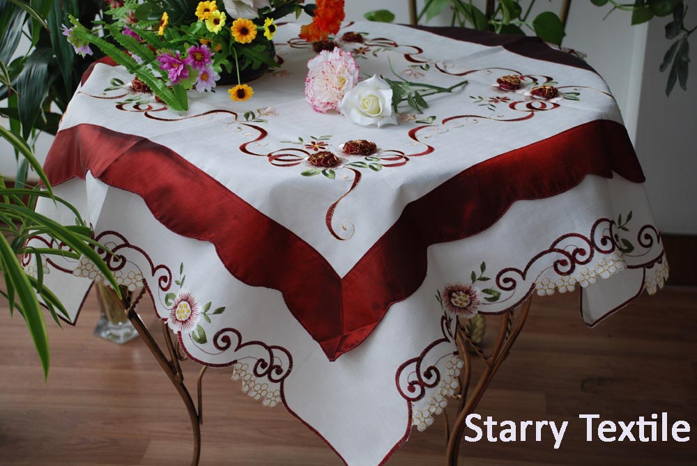 Slubbed fabric tablecloth FH-93