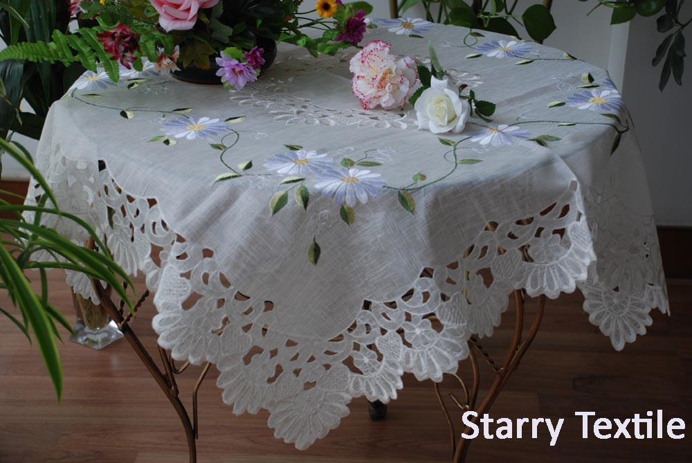 Slubbed fabric tablecloth FH-81