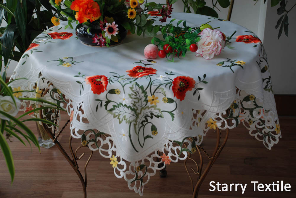 Embroidered table topper FH-15