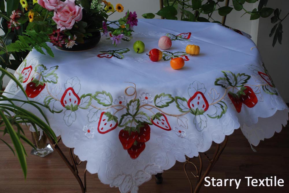 embroidery floral table cloth FH-134