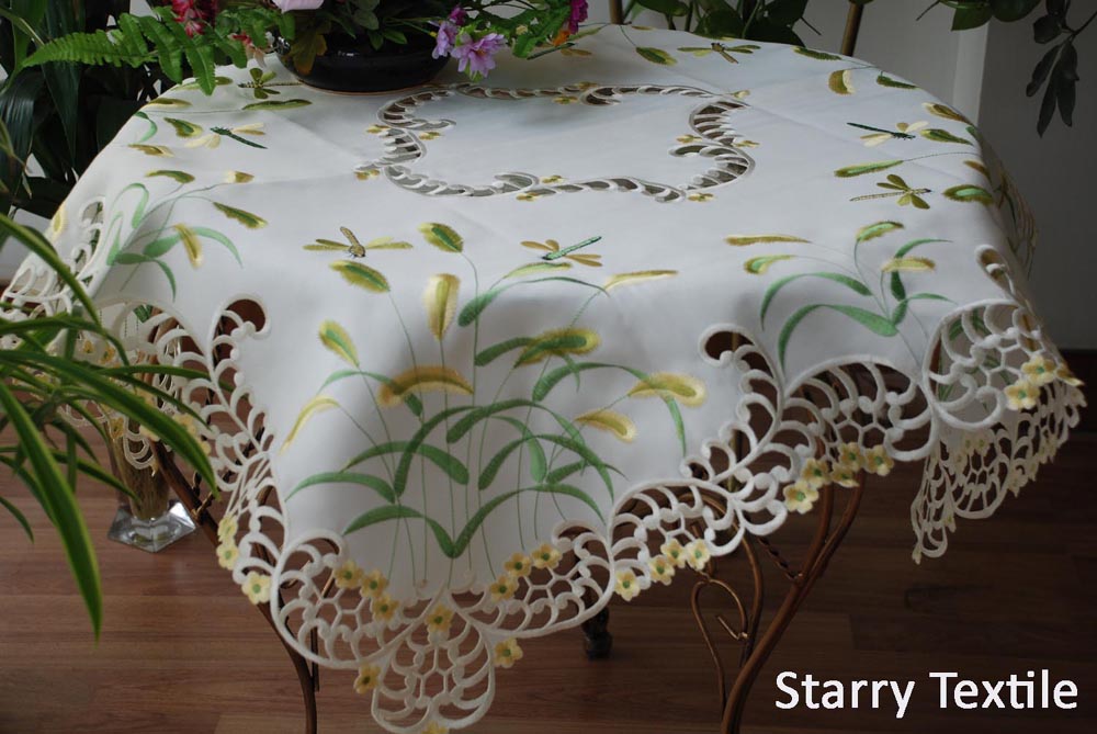 embroidery floral table cloth FH-140