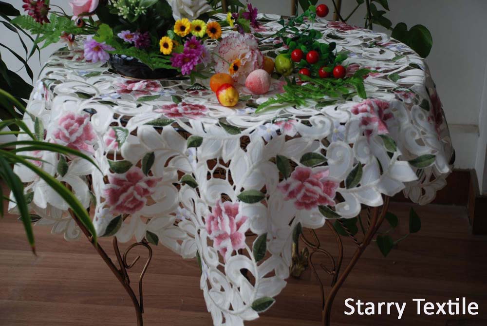 embroidery floral table cloth FH-908