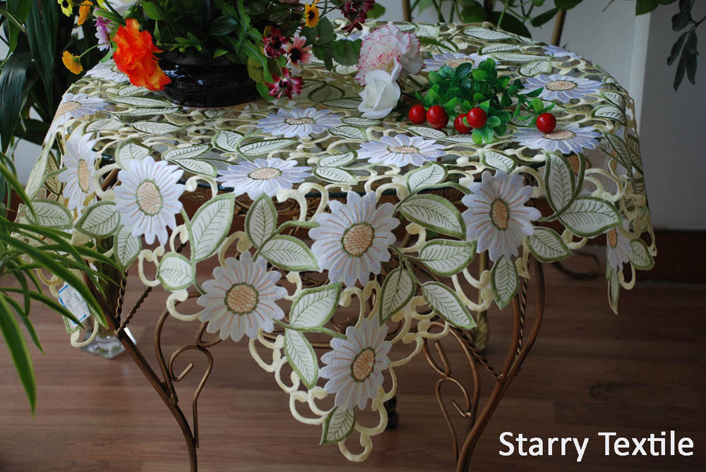 embroidery floral table cloth FH-60